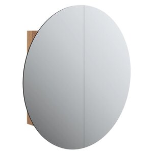 vidaXL Armoire de salle de bain miroir rond et LED Chêne 54x54x17 5 cm