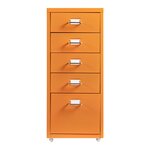 Caisson de bureau armoire meuble de rangement à roulettes avec 5 tiroirs 69 x 28 x 41 cm orange 03_0009103