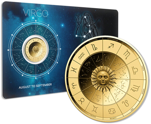 Monnaie VIRGO Zodiac Signs 1/1000 Oz Medaille Or