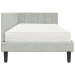 vidaXL Cadre de lit d'angle Gris clair 90 x 200 cm Velours