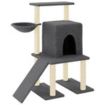 vidaXL Arbre à chat avec griffoirs en sisal gris foncé 96 5 cm