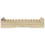 vidaXL Cadre de lit avec tiroirs sans matelas chêne sonoma 75x190 cm