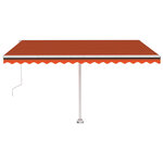vidaXL Auvent automatique sur pied 400x350 cm Orange/marron