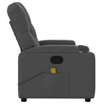 vidaXL Fauteuil inclinable de massage gris foncé tissu