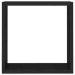 vidaXL Étagères murales sous forme de cube 3 Pièces Noir MDF