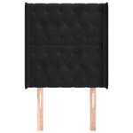 vidaXL Tête de lit avec oreilles Noir 83x16x118/128 cm Velours