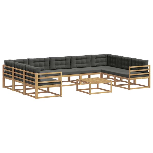vidaXL Ensemble de canapés d'extérieur 10 Pièces Blanc et anthracite