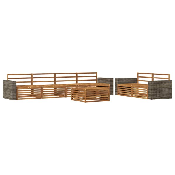 vidaXL Ensemble de canapés d'extérieur 7 Pièces Naturel