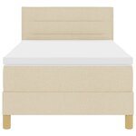 vidaXL Lit à ressorts avec matelas crème 90x200 cm tissu