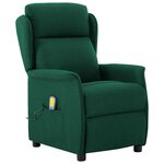 vidaXL Chaise de massage Vert foncé 93.5 x 67.5 x 101.5 cm tissu