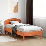 vidaXL Cadre de lit sans matelas cire marron 90x190 cm bois pin massif