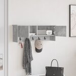 vidaXL Porte-manteau mural avec étagère Montage mural avec stockage avec porte Gris béton 80 x 20 x 30 cm