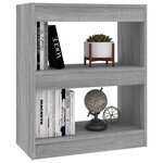 vidaXL Bibliothèque/Séparateur de pièce Sonoma gris 60x30x72 cm
