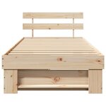 vidaXL Cadre de lit avec tête de lit Naturel 100 x 200 cm Pin massif