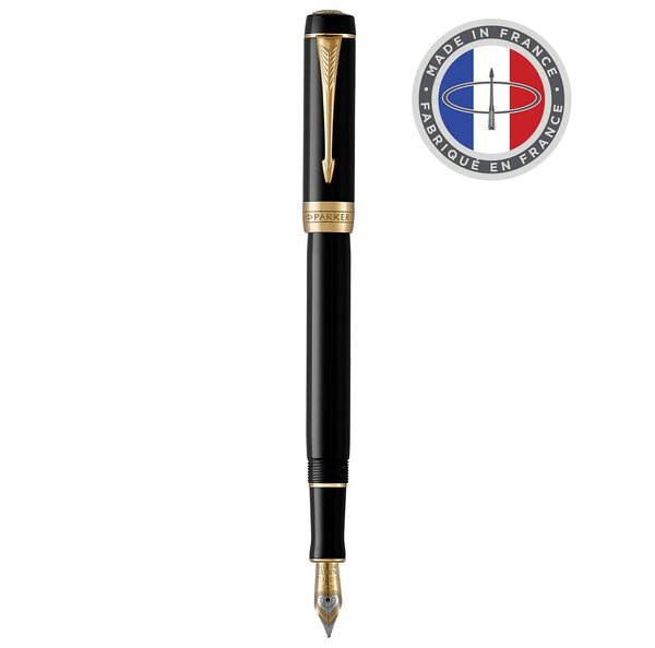 PARKER Duofold Centennial Stylo plume  Noir  Plume fine en or 18K  encre noire  Coffret cadeau