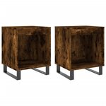 vidaXL Tables de chevet 2 Pièces chêne fumé 40x35x50 cm bois ingénierie