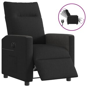 vidaXL Fauteuil inclinable électrique Noir Tissu