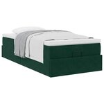 vidaXL Cadre de lit ottoman avec matelas vert foncé 90x200 cm velours