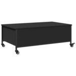 vidaXL Table basse avec roulettes noir 91x55x34 cm bois d'ingénierie