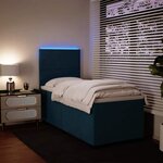 vidaXL Sommier à lattes de lit avec matelas bleu 100x200 cm