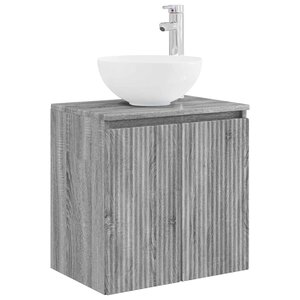 vidaXL Vanité de lavabo mural Sonoma gris 49 5 x 35 x 63 cm