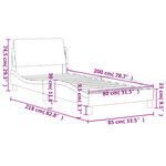 vidaXL Cadre de lit sans matelas gris clair 80x200 cm velours