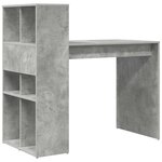 vidaXL Bureau Gris béton 108 x 55 x 103.5 cm Bois d'ingénierie