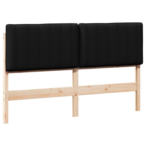 vidaXL Tête de lit capitonnée Marron et Noir 150 cm Pin massif