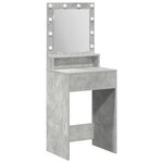 Table de maquillage vidaXL avec lumières LED  gris béton  50x41x135 cm