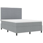 vidaXL Lit à ressorts avec matelas Gris clair 140 x 200 cm tissu