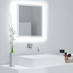 Vidaxl miroir à led de bain blanc brillant 40x8 5x37 cm aggloméré