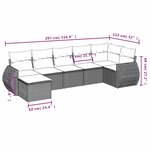 vidaXL Salon de jardin avec coussins 7 Pièces gris clair résine tressée