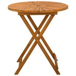 vidaXL Table de jardin pliante Naturel Ø70 x 75 cm