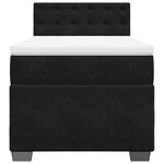 vidaXL Sommier à lattes de lit avec matelas Noir 90x190 cm Velours