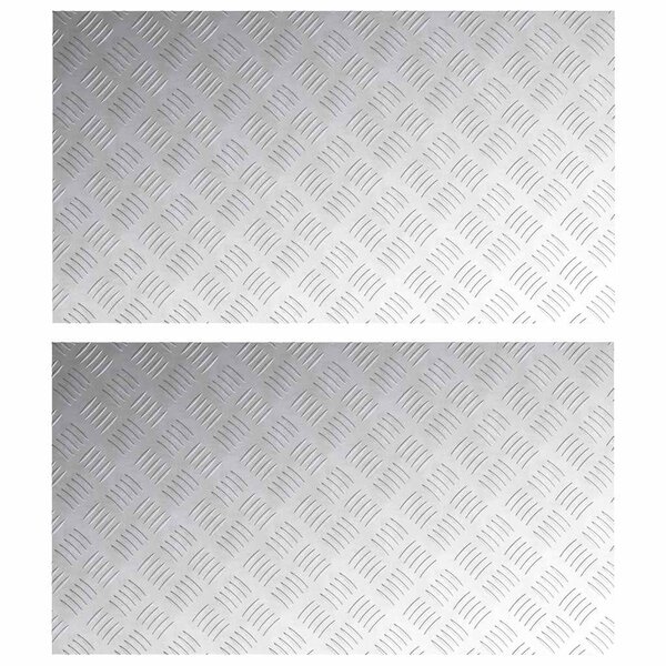 vidaXL Plaques à damier 2 Pièces Argent 90 x 50 cm Aluminium