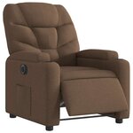 vidaXL Fauteuil inclinable électrique Marron Tissu