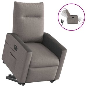 vidaXL Fauteuil inclinable électrique taupe tissu
