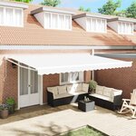 vidaXL Auvent Rétractable Blanc 500 × 300 cm Tissu et Métal