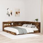 vidaXL Tête de lit de rangement Chêne fumé 200 cm Bois d'ingénierie