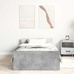 vidaXL Cadre de lit sans matelas gris béton 90x190 cm