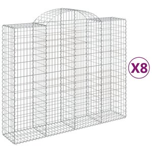 vidaXL Paniers à gabions arqués 8 Pièces 200x50x160/180 cm Fer galvanisé