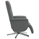 vidaXL Fauteuil inclinable avec repose-pieds gris foncé tissu