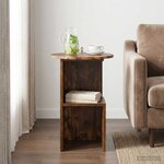 vidaXL Table d'appoint Chêne fumé Ø 39 5 x 55 cm Bois d'ingénierie