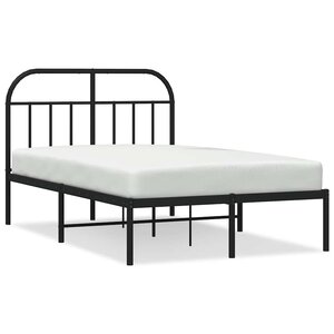 vidaXL Cadre de lit métal sans matelas avec tête de lit noir 120x200cm