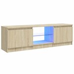 vidaXL Meuble TV avec lumières LED chêne sonoma 120x30x36 cm