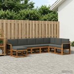 vidaXL Ensemble de canapés d'extérieur 8 Pièces Naturel et Anthracite