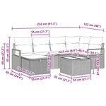Ensemble de Canapés de Jardin de 7 Pièces avec Coussins en Poly Rattan Noir