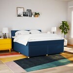 vidaXL Sommier à lattes de lit avec matelas Bleu 180x200 cm Tissu