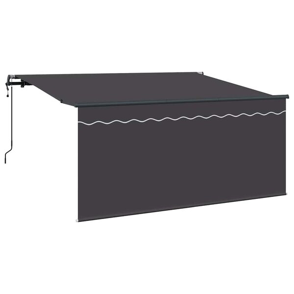vidaXL Auvent Rétractable Rayé Anthracite 300 x 200 cm tissu
