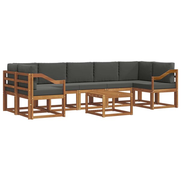 vidaXL Ensemble de canapés d'extérieur 8 Pièces Naturel et Anthracite